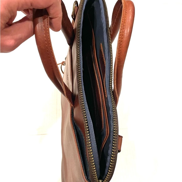 YAMAMOTO Leather briefcase Handmade in Mexico artisan brown cow hide - Picture 11 of 12